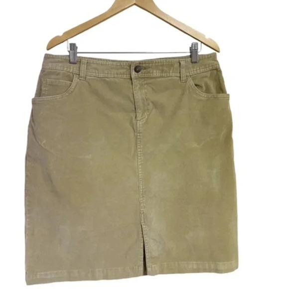 St. Johns Bay Stretch Size 16 Tan Corduroy Skirt - Picture 1 of 8